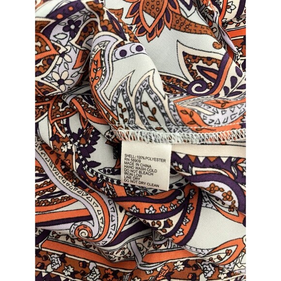 Gianni Bini Women’s Tunic Top Blouse Paisley Size M Long Sleeve V Neck - Picture 15 of 15